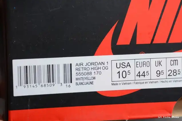 1st Kicks OG Retro Flight First 555088-170 Air Class 1 High Jordan 0626